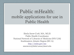 Public mHealth: mobile applications for use in Public Health