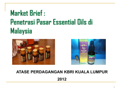 Market Brief : Penetrasi Pasar Essential Oils di Malaysia