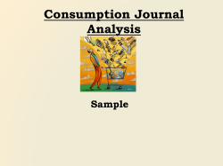 Consumption Journal Analysis Sample