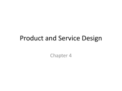 Product and Service Design Chapter 4