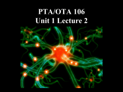 PTA/OTA 106 Unit 1 Lecture 2