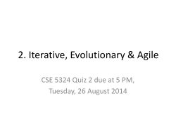 2. Iterative, Evolutionary &amp; Agile Tuesday, 26 August 2014