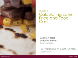 Calculating Sales Price and Food Cost Class Name