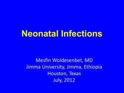 Neonatal Infections Mesfin Woldesenbet, MD Jimma University, Jimma, Ethiopia Houston, Texas