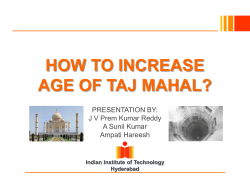 HOW TO INCREASE AGE OF TAJ MAHAL? PRESENTATION BY:
