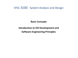 3100 SYSC - System Analysis and Design Basic Concepts
