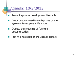 Agenda: 10/3/2013
