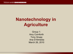 Nanotechnology in Agriculture Group 1: Amy Cornforth