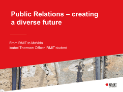 – creating Public Relations a diverse future From RMIT to MoVida