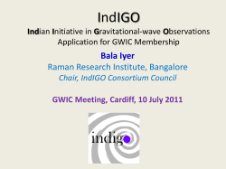 IndIGO Bala Iyer Raman Research Institute, Bangalore Ind