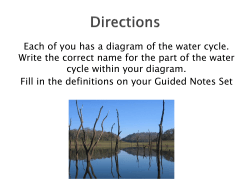 Each of you has a diagram of the water cycle.