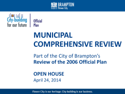 MUNICIPAL COMPREHENSIVE REVIEW Part of the City of Brampton’s