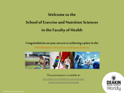 Welcome to the School of Exercise and Nutrition Sciences