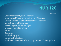 Review Gastrointestinal System Disorders Neurological/Neurosensory System  Disorders