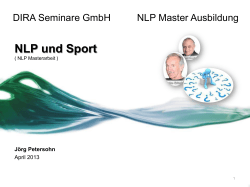 NLP und Sport DIRA Seminare GmbH NLP Master Ausbildung Jörg Petersohn