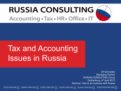 Tax and Accounting Issues in Russia