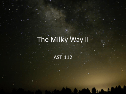 The Milky Way II AST 112