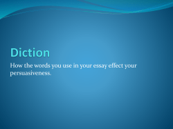 Power Point: Diction in your persuasive essay