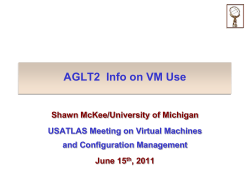 AGLT2  Info on VM Use Shawn McKee/University of Michigan June 15