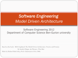 Software Engineering Model Driven Architecture Software Engineering 2012
