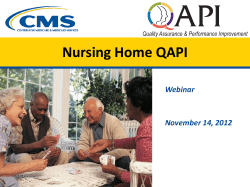 Nursing Home QAPI Webinar November 14, 2012