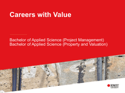 Careers with Value Bachelor of Applied Science (Project Management)