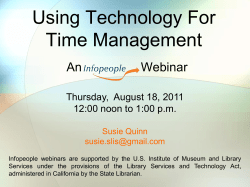 Using Technology For Time Management Thursday, August 18, 2011
