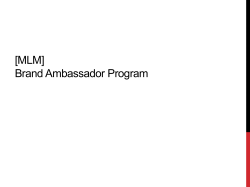 [MLM] Brand Ambassador Program