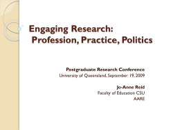 Engaging Research: Profession, Practice, Politics Postgraduate Research Conference
