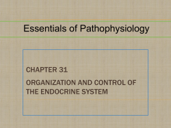 Essentials of Pathophysiology CHAPTER 31 ORGANIZATION AND CONTROL OF THE ENDOCRINE SYSTEM
