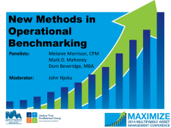 New Methods in Operational Benchmarking Melanie Morrison, CPM