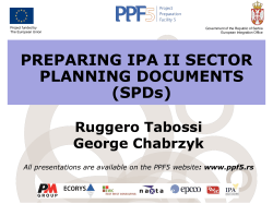PREPARING IPA II SECTOR PLANNING DOCUMENTS (SPDs) Ruggero Tabossi
