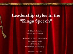 Leadership styles in the “Kings Speech”