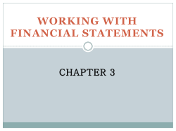 WORKING WITH FINANCIAL STATEMENTS CHAPTER 3