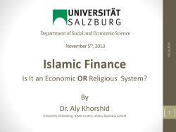 Islamic Finance OR By Dr. Aly Khorshid