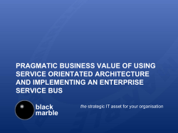 PRAGMATIC BUSINESS VALUE OF USING SERVICE ORIENTATED ARCHITECTURE AND IMPLEMENTING AN ENTERPRISE