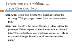 Before you start writing….. Steps One and Two