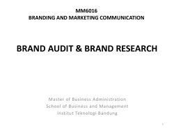 BRAND AUDIT &amp; BRAND RESEARCH MM6016 BRANDING AND MARKETING COMMUNICATION
