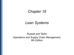 Chapter 16 Lean Systems Russell and Taylor Operations and Supply Chain Management,