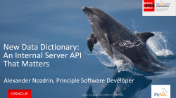New Data Dictionary: An Internal Server API That Matters