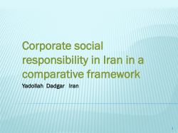 Corporate social responsibility in Iran in a comparative framework