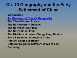 Ch. 19 Geography and the Early Settlement of China
