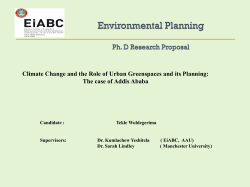 Climate Change and the Role of Urban Greenspaces and its... The case of Addis Ababa