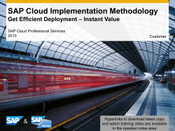 SAP Cloud Implementation Methodology &amp; – Instant Value Get Efficient Deployment