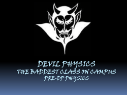 DEVIL PHYSICS THE BADDEST CLASS ON CAMPUS PRE-DP PHYSICS