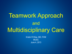 Teamwork Approach Multidisciplinary Care and Kristin R Wise, MD, FHM
