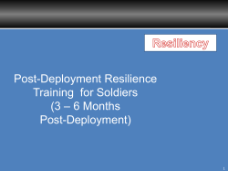 Post-Deployment Resilience Training  for Soldiers – 6 Months (3