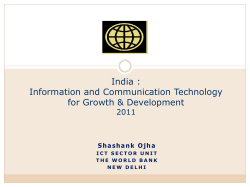 India : Information and Communication Technology for Growth &amp; Development 2011