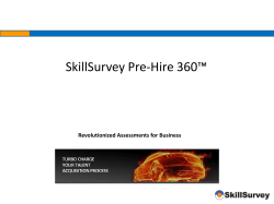 SkillSurvey Pre-Hire 360™ Revolutionized Assessments for Business