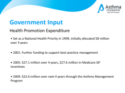 Government Input Health Promotion Expenditure